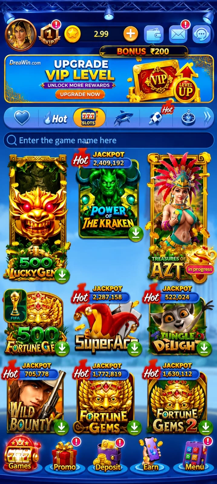 Diwa Top rewards screen